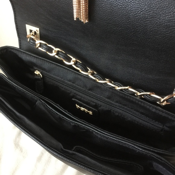 Bebe Blue and Tweed Cross body Purse with Gold - Picture 5 of 8